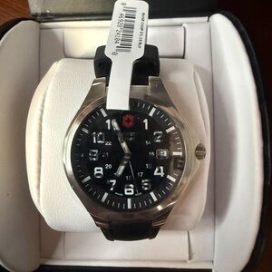 Men's Black Dial Stainless Steel Watch